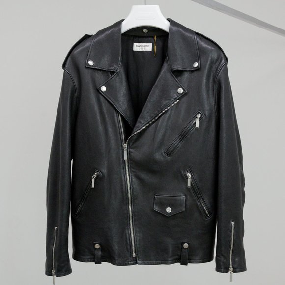 Saint Laurent Leather Biker-Style Jacket - Picture 1 of 6